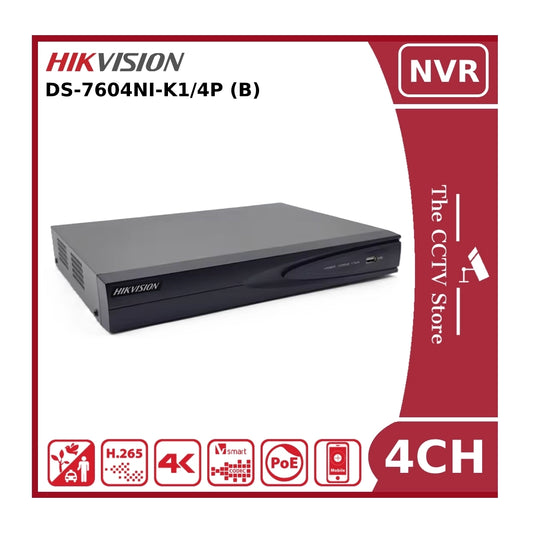 Hikvision DS-7604NI-K1/4P 8MP 4K PoE 4 Channel NVR **EoL**