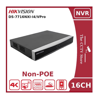 Hikvision DS-7716NXI-I4/VPro 16-Channel 4K AcuSense AI NVR (No PoE) – Face Recognition & ANPR Support