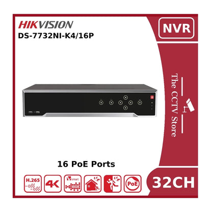 Hikvision DS-7732NI-K4/16P 32 Channel 12MP 4K NVR With 16 PoE Ports & 4 HDD Bays "EOL" - NR
