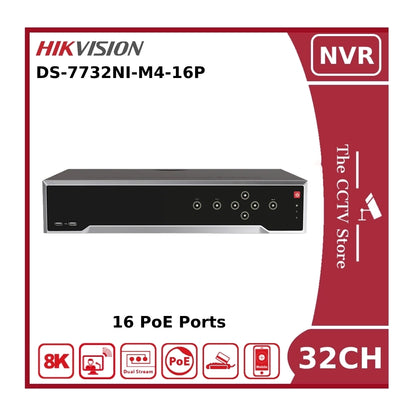 Hikvision DS-7732NI-M4/16P 32 Channel 8K 32MP NVR With 16 PoE Ports & 4 HDD Bays - NR