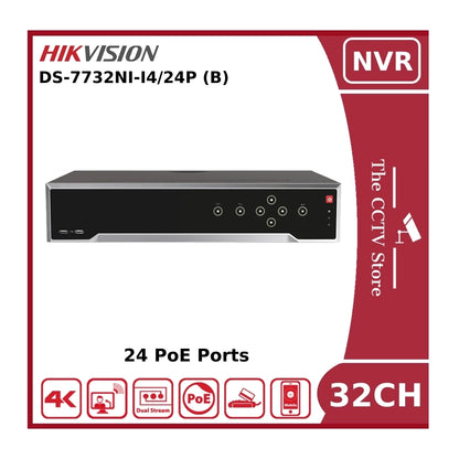Hikvision DS-7732NI-I4/24P 32 Channel 12MP 4K NVR With 24 PoE Ports & 4 HDD Bays - NR