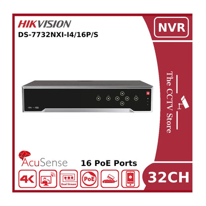 Hikvision DS-7732NXI-I4/16P/S(E) 32 Channel AcuSense 4K NVR With 16 PoE Ports & 4 HDD Bays - NR