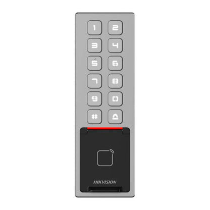 Hikvision DS-K1T805MBFWX – IP Standalone Keypad & Proximity Terminal, 12V, Waterproof, Wiegand, Remote Management