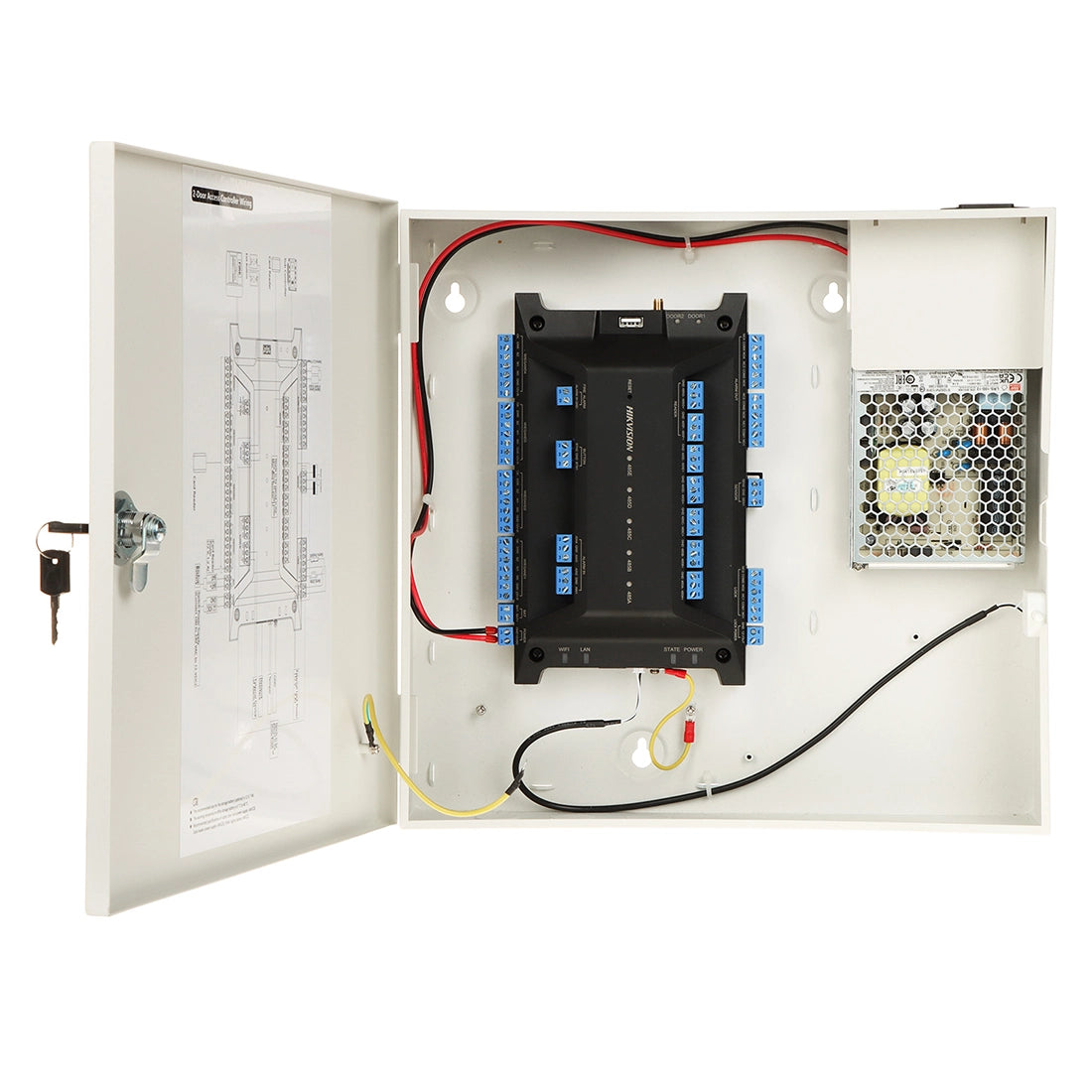 Hikvision DS-K2702WX-E1 Ultra 2 Door PoE Access Controller with Metal Case & PSU