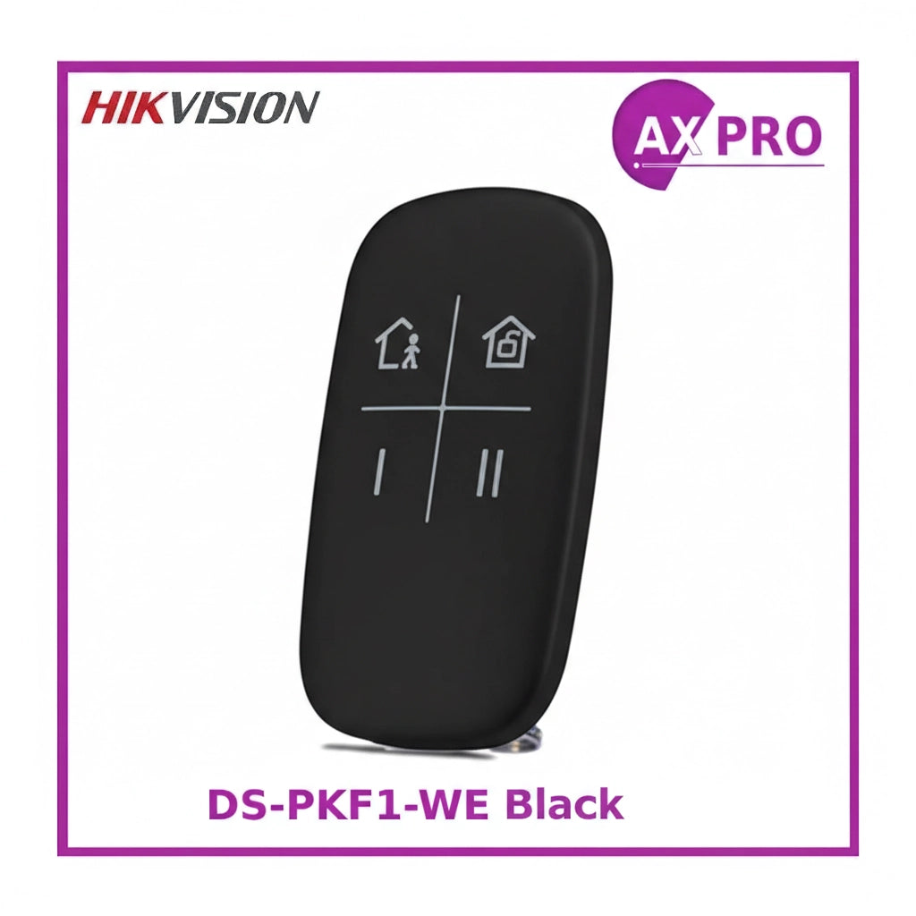 Hikvision DS-PKF1-WE BLACK AX Pro Wireless Keyfob Arming/Disarming Lock/Unlock