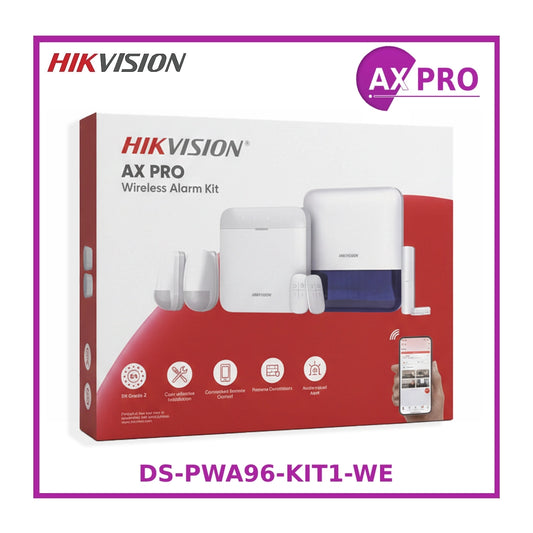 Hikvision AX PRO DS-PWA96-KIT1-WE Wireless Intruder Alarm Kit, up to 96 Wireless Zones/Outputs