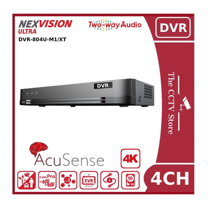 Nexvision 4CH 4K DVR-804U-M1/XT 8MP 4K 4-Channel Turbo HD 8.0 AcuSense DVR with Facial Recognition, Perimeter Protection & Two-Way Audio