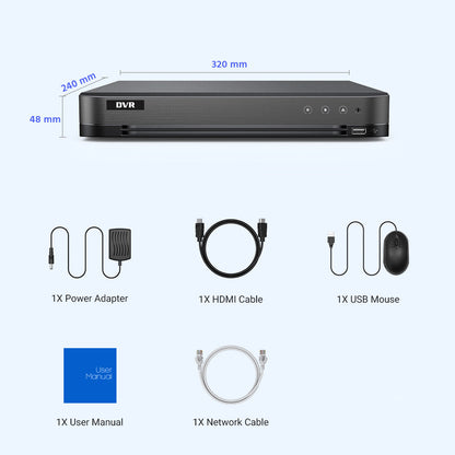 Nexvision 8CH 4K DVR-808U-M1/XT 8MP 8 Channel Turbo HD 8.0 AcuSense DVR with Facial Recognition, Perimeter Protection & Two-Way Audio