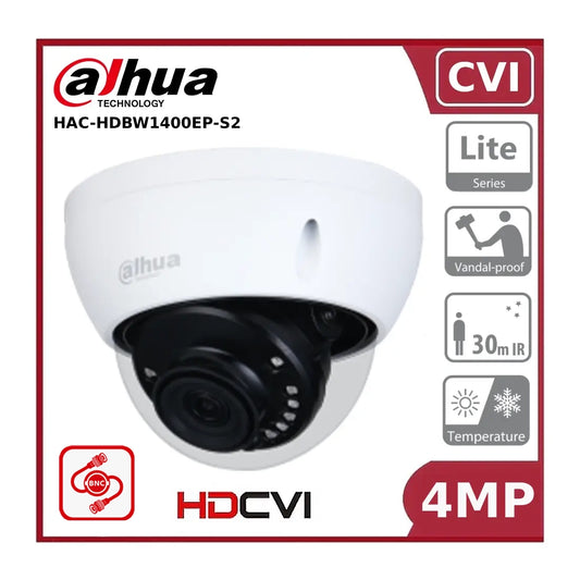 Dahua HAC-HDBW1400EP-S2 - 4MP HDCVI IR Anti-Vandal Dome Camera