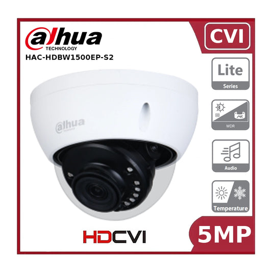 Dahua HAC-HDBW1500EP-S2 - 5MP HDCVI IR Anti-Vandal Dome Camera