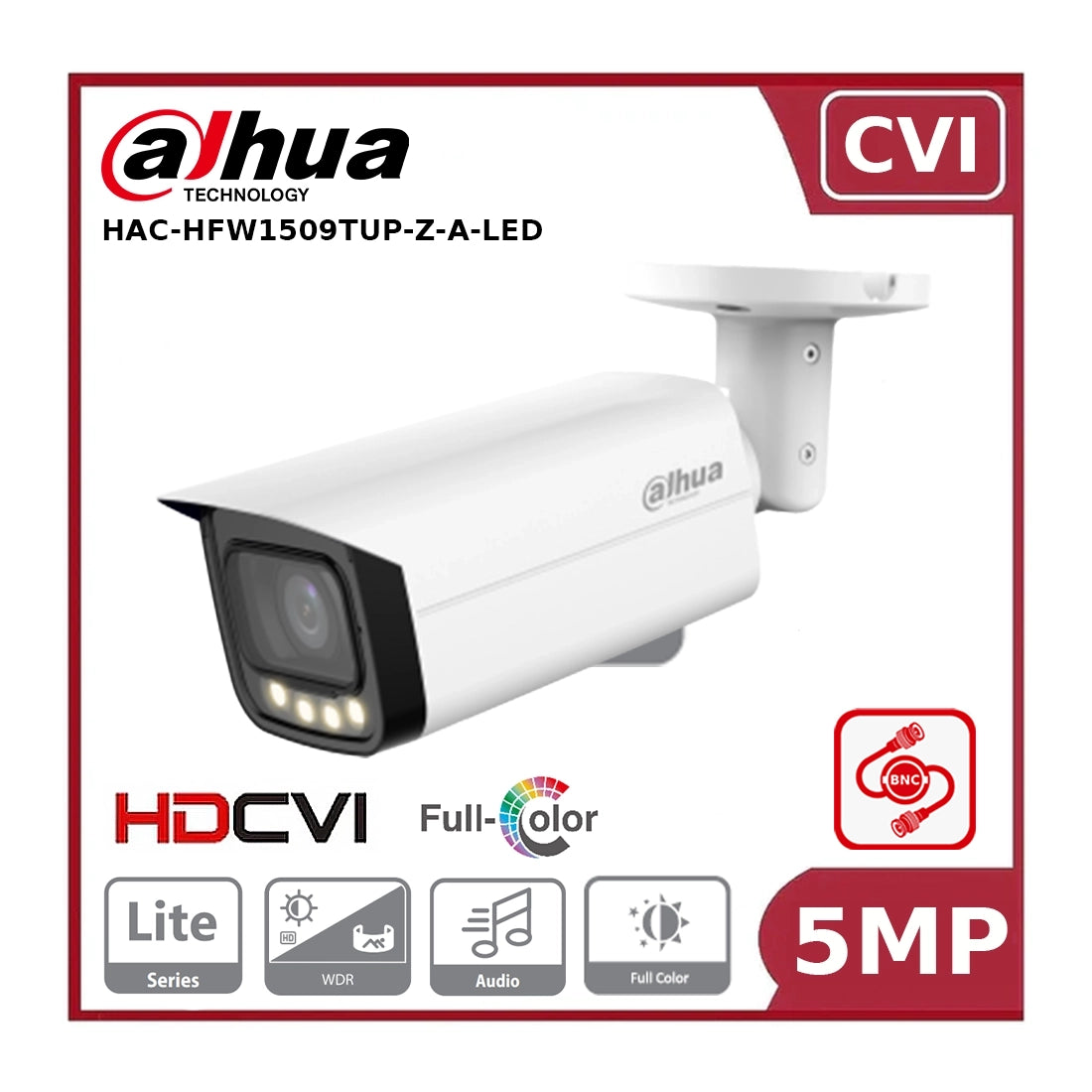Dahua HAC-HFW1509TUP-Z-A-LED - 5MP HDCVI Full-Colour Vari-Focal Bullet Camera"NR"