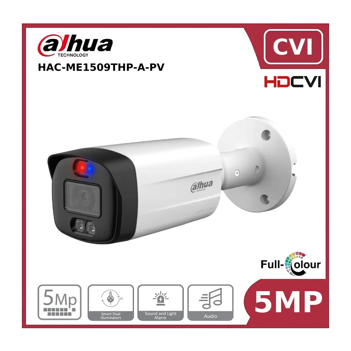 5MP Dahua HAC-ME1509THP-A-PV 5MP HDCVI TiOC Active Deterrence Fixed Bullet Camera 3.6MM - Offer