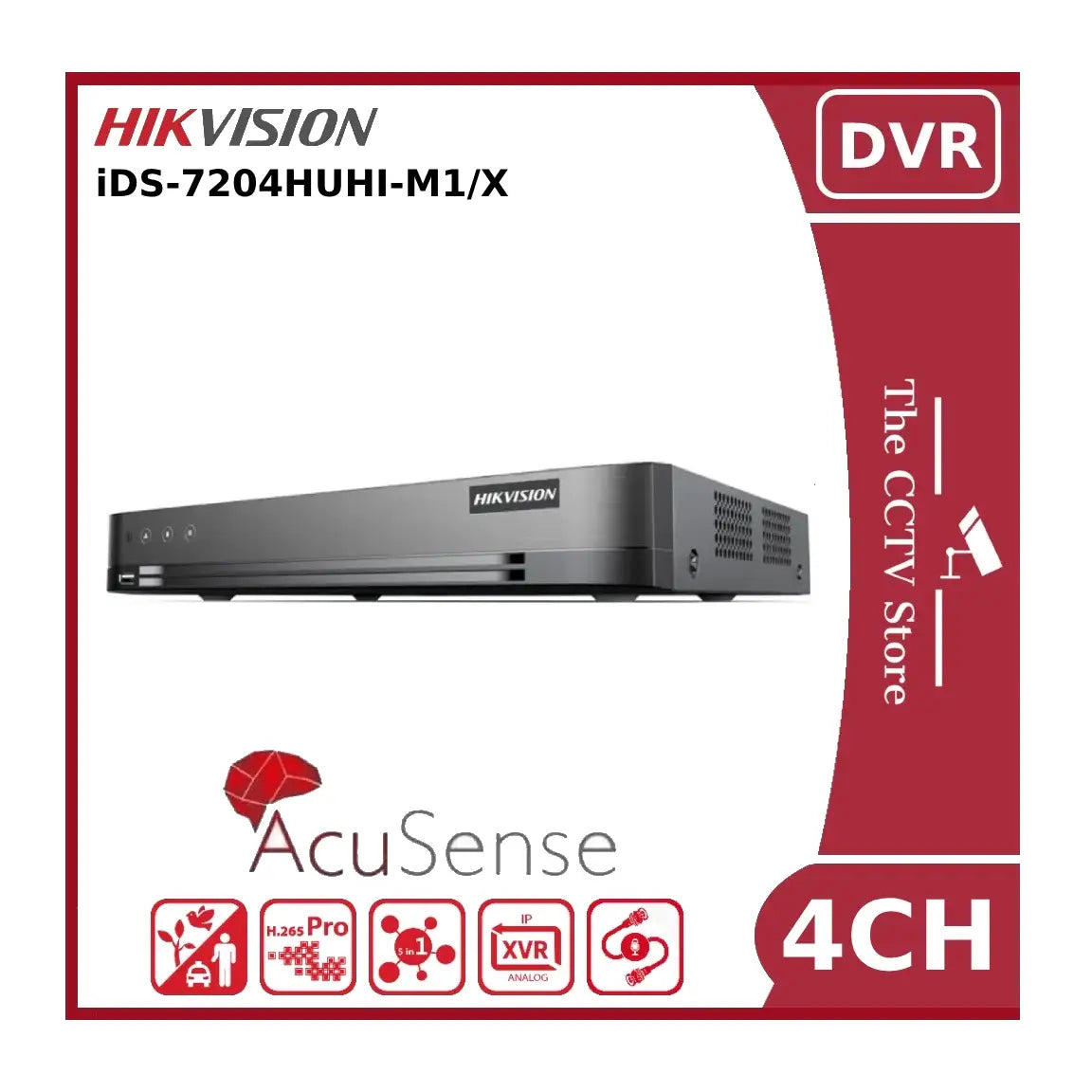 Hikvision IDS-7204HUHI-M1/X 8MP AoC AcuSense Turbo 4ch 4K Lite DVR