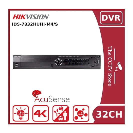 Hikvision iDS-7332HUHI-M4/S 32-Channel 8MP Turbo HD DVR – AcuSense, H.265 Pro+, Hybrid DVR