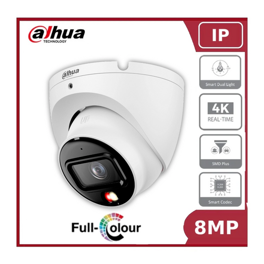 8MP Dahua IPC-HDW1839T-A-IL 4K Entry Smart Dual Light Fixed-focal Eyeball IP Network Camera With Built In MIC