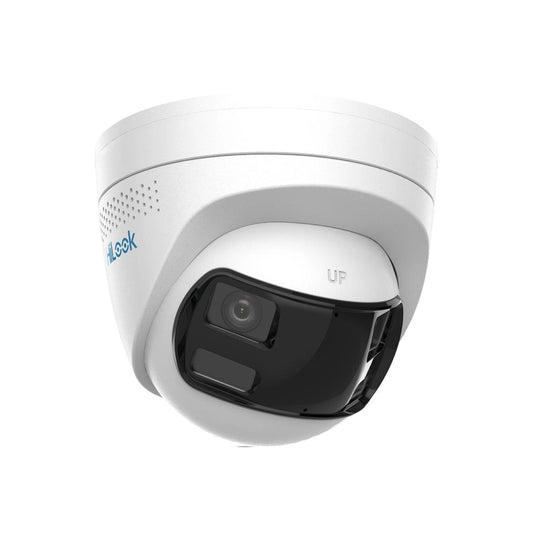 8MP HiLook by Hikvision IPC-T280HAD-LUF/SL(RB) Dual Lens 180° Smart Hybrid Light LED + IR Fixed Turret IP Camera with LiveGuard and 2 Way Audio