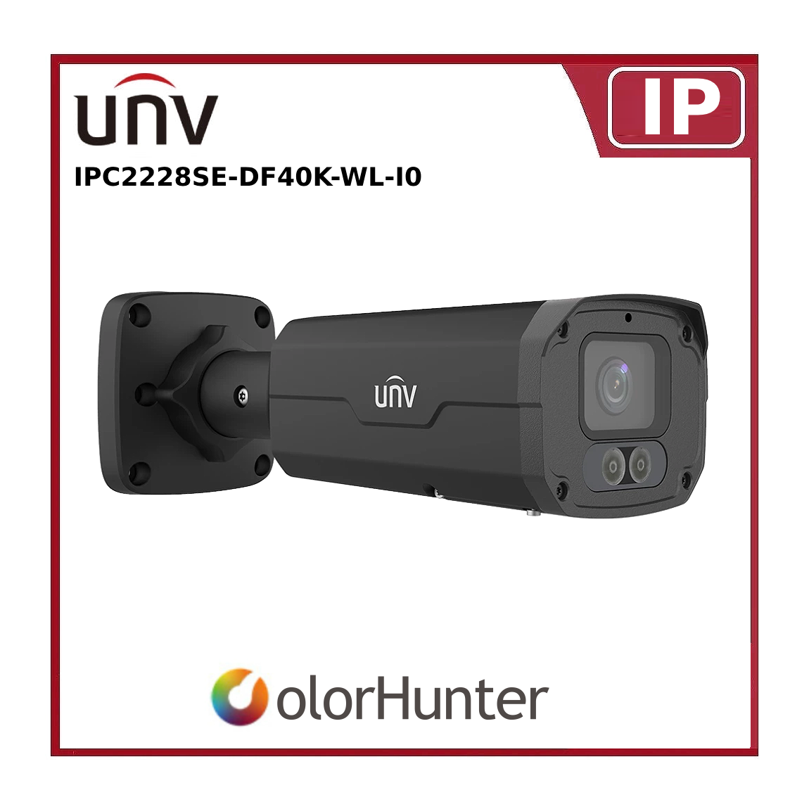 Uniview 8MP Prime 3 Bullet White/Black IPC2228SE-DF40K-WL-I0 Network Camera