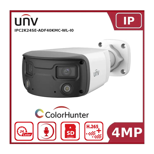 Uniview IPC2K24SE-ADF40KMC-WL-I0 4MP ColorHunter Wide Angle Fixed Bullet Network Camera