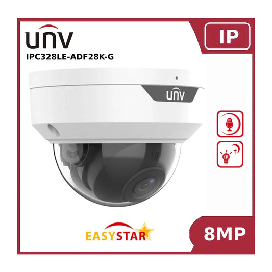 Uniview 8MP IPC328LE-ADF28K-G EasyStar IR Network Fixed Dome 4K IP Camera with Built in Mic