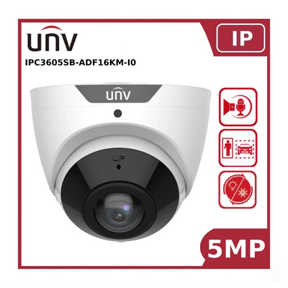 UNV 5MP IPC3605SB-ADF16KM-I0 Fixed Lens EyeBall IP Turret CCTV Camera with 180 Degrees Wide Angle Lens and 20M IR Range