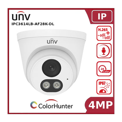Uniview IPC3614LB-AF28K-DL – 4MP ColorHunter Turret Network Camera with Dual LED & IR Illumination