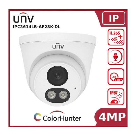 Uniview IPC3614LB-AF28K-DL – 4MP ColorHunter Turret Network Camera with Dual LED & IR Illumination