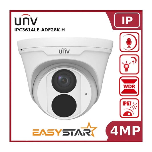Uniview IPC3614LE-ADF28K-H 4MP EasyStar Fixed Lens IP Dome Camera – 30m IR, Built-in Mic