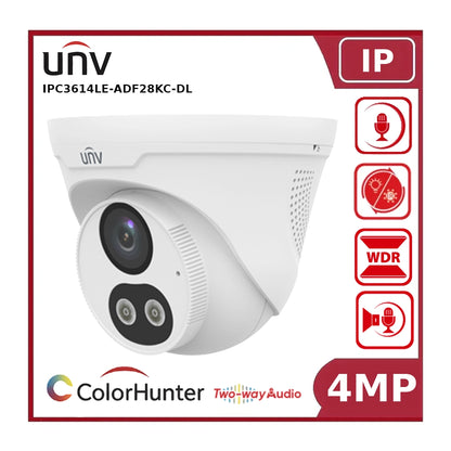 Uniview IPC3614LE-ADF28KC-DL 4 MP ColorHunter Dual-Light Turret IP Camera with Two-Way Audio