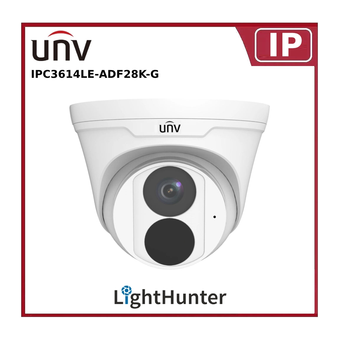 Uniview 4MP IPC3614LE-ADF28K-G(B) EasyStar HD PoE Turret IP Camera 2.8mm, 30m Night Vision & Audio