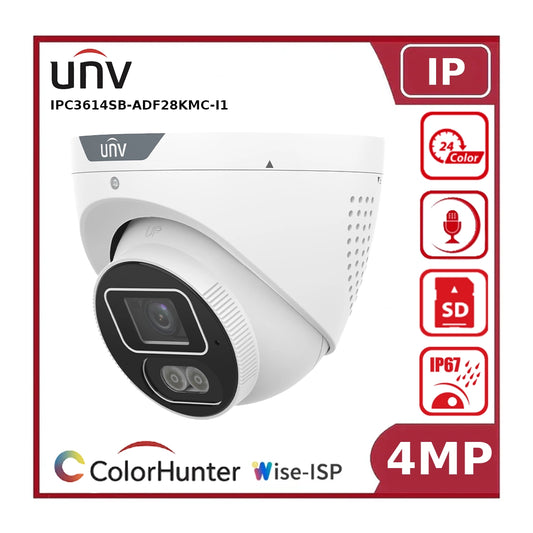 UNV IPC3614SB-ADF28KMC-I1 4MP WDR Dual-light Alarm Eyeball Network Camera