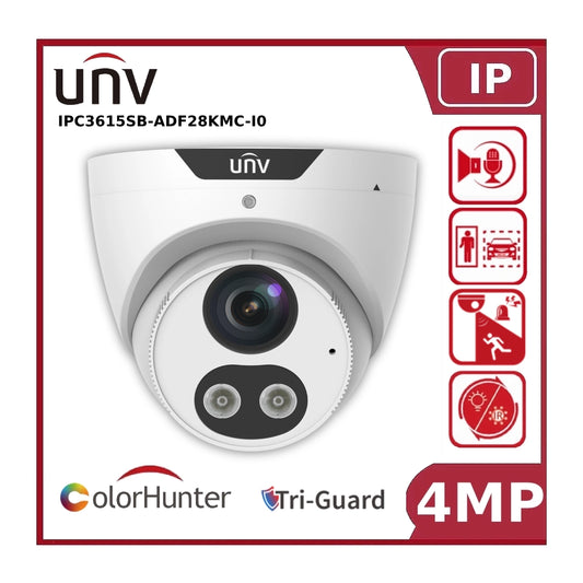 Uniview 5MP IPC3615SB-ADF28KMC-I0 Tri-Guard ColorHunter IR + White Light Hybrid IP Turret Camera