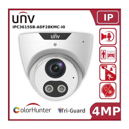 Uniview 5MP IPC3615SB-ADF28KMC-I0 Tri-Guard ColorHunter IR + White Light Hybrid IP Turret Camera