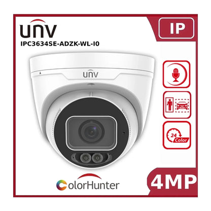 Uniview 4MP IPC3634SE-ADZK-WL-I0 ColorHunter Fixed Eyeball IP Turret Camera Prime Series Intelligent Camera