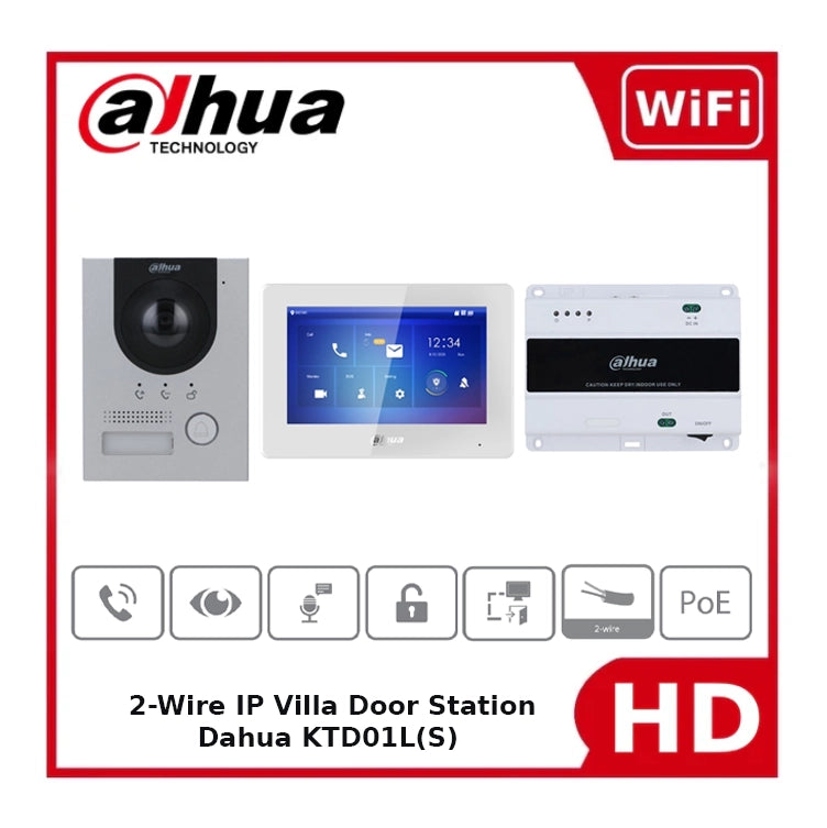 Dahua KTD01L(S) - 2-Wire IP Villa Door Station & Indoor Monitor - Surface Mount