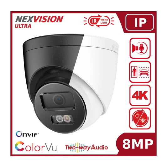Nexvision Ultra 8MP IPC-T289HA-LIUF/SL 4K ColorVu Hybrid Light IP Turret Camera with Two-Way Audio Human Vehicle Detection IP67