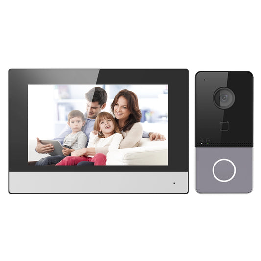 Nexvision NV-KIS703-PW - Video Intercom Kit 7 Inch Touch Screen Indoor Station IP Door Entry System with Wi-Fi Support