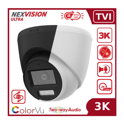 Nexvision Ultra 5MP TVI NVC-T259H-LTS 3K ColorVu Hybrid-Light TVI Analogue Turret Camera with Two-Way Audio