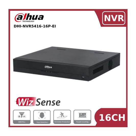 Dahua NVR5416-16P-EI 16 Channel 1.5U 4HDDs 16PoE 4K & H.265 Pro Network Video Recorder