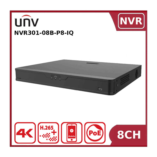 Uniview NVR301-08B-P8-IQ 8-Channel 12MP PoE NVR with Smart AI & ANR