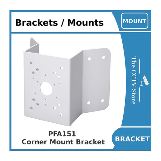 Dahua PFA151 Corner Mount Bracket, Indoor & Outdoor Use, Load Capacity 10kg, White