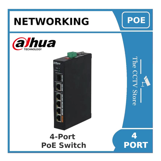 Dahua PFS3106-4ET-60 4-Port Unmanaged PoE Switch, 4 × RJ45 10-100M, 60W (V2)