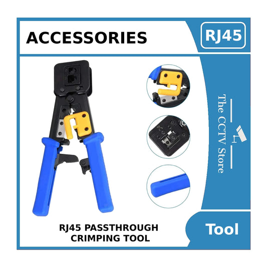 RJ45 Passthrough Crimp Tool - Crimping Tool for RG45 CAT5 / CAT6 Crimping