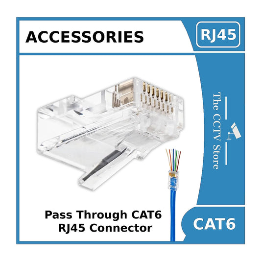 CAT6 Pass Through Plug - RJ45 Pass through Crimp Connector for CAT6 Ethernet Cable