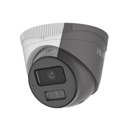 4MP HiLook by Hikvision IPC-T249HA-LU Smart Hybrid ColorVu 4MP IP Turret Dome Camera with Mic, 30M and Motion Detection