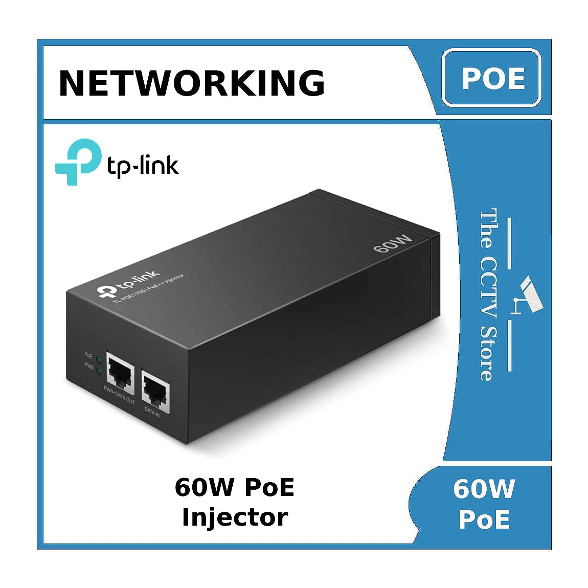60W POE Injector for Hikvision and Dahua IP PTZ Cameras - Ubiquiti or WiTek or Ruijie