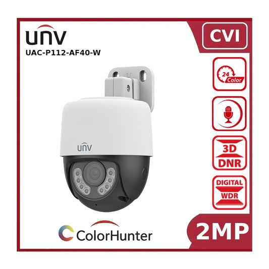 UNV UAC-P112-AF40-W 2MP ColorHunter Fixed Warm Light PT Analog Camera
