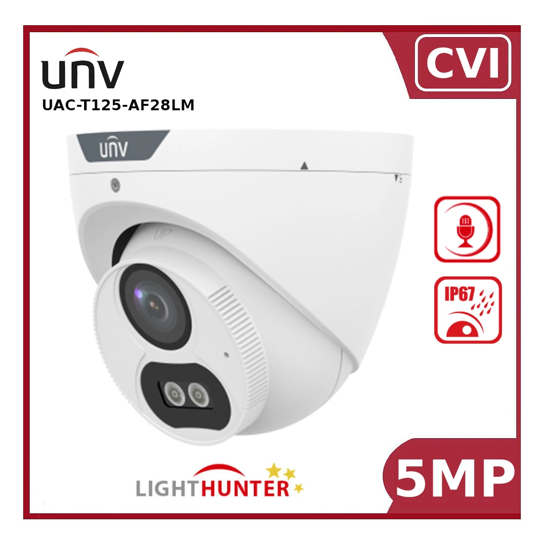 Uniview UV-UAC-T125-AF28LM 5MP LightHunter HD IR Fixed Turret Analog Camera
