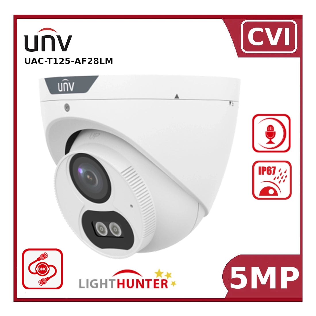 Uniview UV-UAC-T125-AF28LM 5MP LightHunter HD IR Fixed Turret Analog Camera