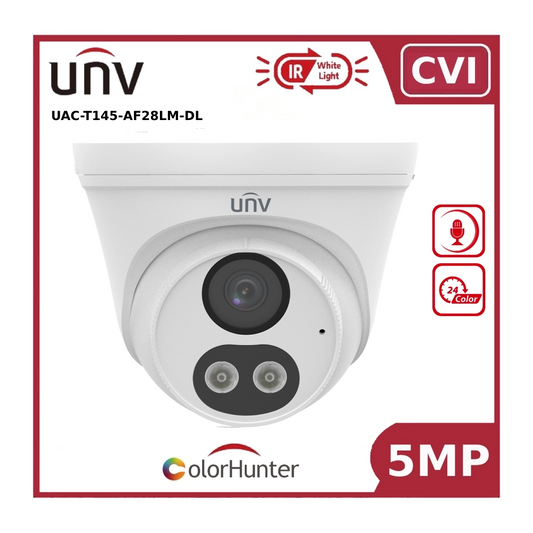 Uniview 5MP UAC-T145-AF28LM-DL ColourHunter Dual Light HD IR Fixed Turret Analog Camera