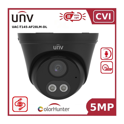 Uniview UAC-T145-AF28LM-DL 5MP ColourHunter Hybrid Dual Light + IR Turret Analog Camera, Built-In Microphone
